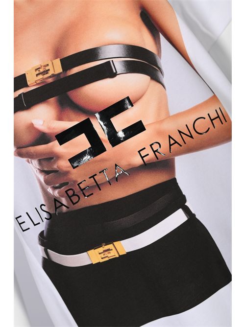 T-shirt in cotone con stampa fotografica Elisabetta Franchi | MA02456E2270